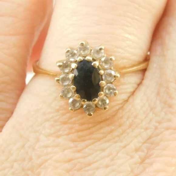 ❤️SOLID 14K YG 1/2 CT SAPPHIRE SIZE 7.75